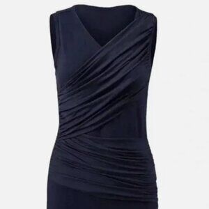 Navy Blue Double Drape Wrap Sleeveless Top (CAbi #5071 )